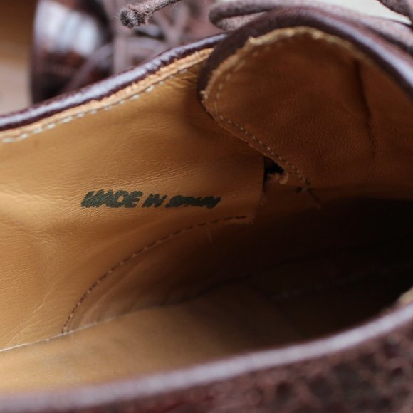 Genuine Crocodile Skin Patchwork Derby, David Eden, Men's 8.5 US, EUC - Picture 12 of 15